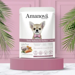 Amanova Luksus Laks & Kalkun - Kornfrit vådfoder til voksne hunde - 100 g